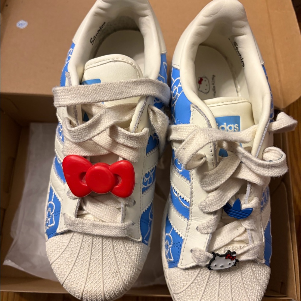 Adidas Kids Sneakers - Blue, White, and Red